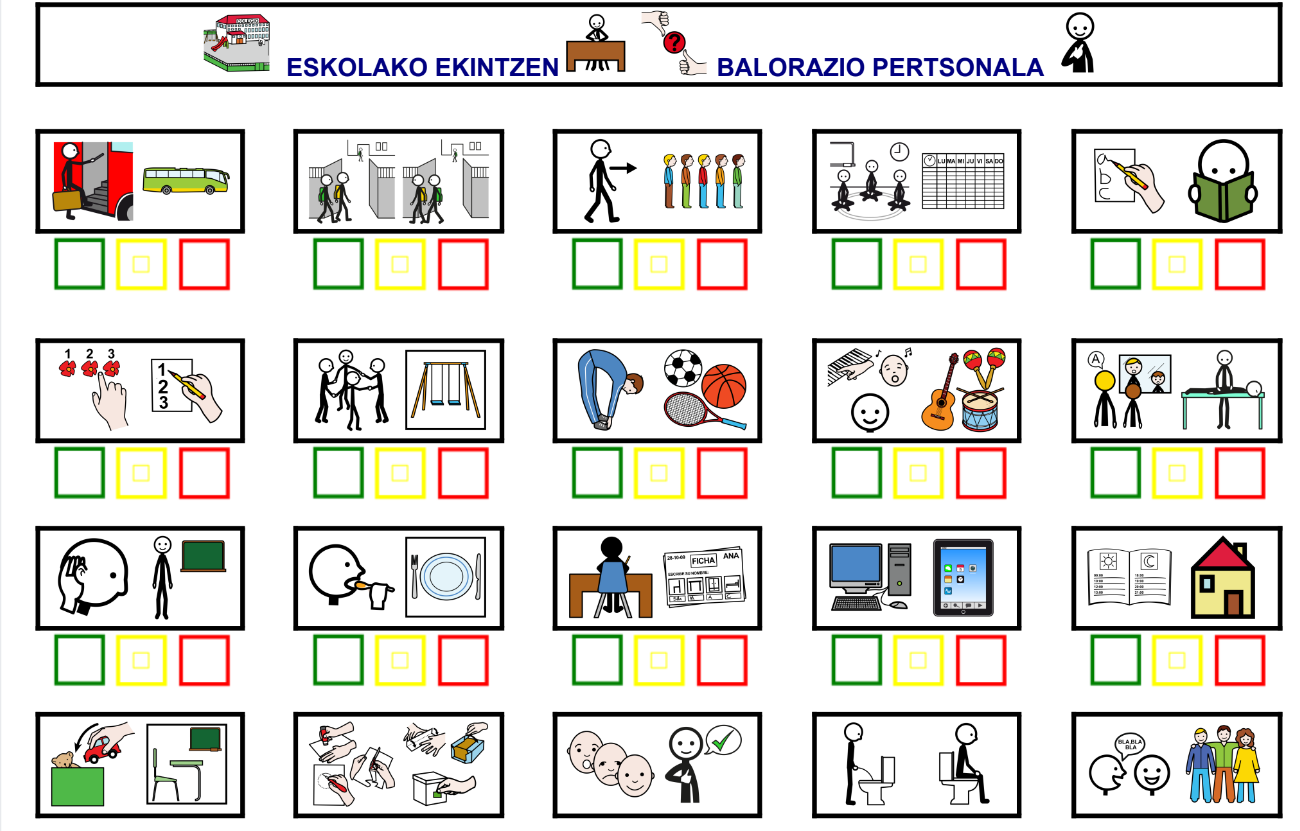 Eskolako eguneroko ekintzen balorazio pertsonala